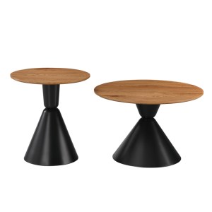 pak-278-000051-2 ΤΡΑΠΕΖΙΑ ΣΑΛΟΝΙΟΥ OBSIDIAN PAKOWORLD ΣΕΤ 2ΤΕΜ ΜΕΤΑΛΛΟ ΜΑΥΡΟ- MDF ΣΕ ΦΥΣΙΚΗ ΑΠΟΧΡΩΣΗ
