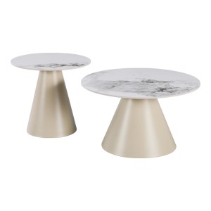 pak-278-000056-1 ΤΡΑΠΕΖΙΑ ΣΑΛΟΝΙΟΥ DUOMA PAKOWORLD ΣΕΤ 2ΤΕΜ ΜΕΤΑΛΛΟ CAPPUCCINO- ΤΡΑΒΕΡΤΙΝΑ ΜΕ ΕΦΕ ΜΑΡΜΑΡΟΥ