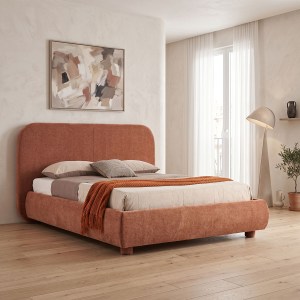 pak-279-000023 ΚΡΕΒΑΤΙ SALENA PAKOWORLD TERRACOTTA ΥΦΑΣΜΑ 160X200ΕΚ