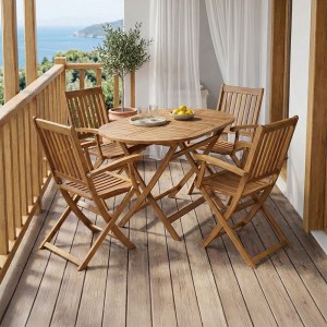 pak-282-000031 ΤΡΑΠΕΖΑΡΙΑ JOTER-FALOV PAKOWORLD ΣΕΤ 5ΤΕΜ ΦΥΣΙΚΟ ΜΑΣΙΦ ΞΥΛΟ ΑΚΑΚΙΑΣ 130X80X72ΕΚ