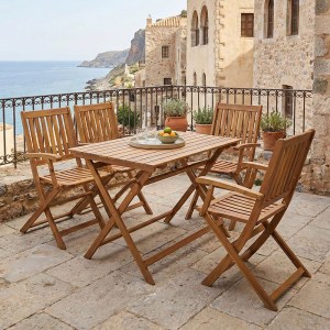 pak-282-000037 ΤΡΑΠΕΖΑΡΙΑ JOTER-JAYBO PAKOWORLD ΣΕΤ 5ΤΕΜ ΠΤΥΣΣΟΜΕΝΟ ΦΥΣΙΚΟ ΜΑΣΙΦ ΞΥΛΟ ΑΚΑΚΙΑΣ 100X65X72ΕΚ