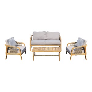 pak-282-000062 ΣΑΛΟΝΙ ΕΞΩΤΕΡΙΚΟΥ ΧΩΡΟΥ MALIBU II PAKOWORLD ΞΥΛΟ ΑΚΑΚΙΑΣ ΜΕ ΣΧΟΙΝΙ ΣΕ ΦΥΣΙΚΗ ΑΠΟΧΡΩΣΗ ΚΑΙ ΜΠΕΖ ΜΑΞΙΛΑΡΙΑ