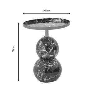 pak-287-000009-3 ΒΟΗΘΗΤΙΚΟ ΤΡΑΠΕΖΙ DEAREST INART ΜΠΛΕ ΜΑΡΜΑΡΟΥ-ΧΡΥΣΟ ΜΕΤΑΛΛΟ Φ41X57ΕΚ