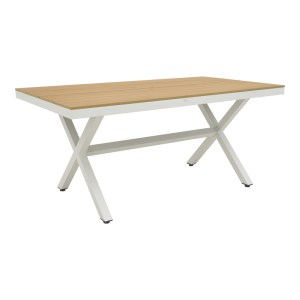 pak-288-000041 ΤΡΑΠΕΖΙ THORIO PAKOWORLD PLYWOOD ΣΕ ΦΥΣΙΚΗ -ΑΛΟΥΜΙΝΙΟ ΣΕ ΛΕΥΚΗ ΑΠΟΧΡΩΣΗ 160X90X75ΕΚ