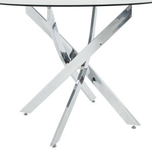 pak-292-000065-3 ΤΡΑΠΕΖΙ ANTORO PAKOWORLD ΓΥΑΛΙ ΚΑΙ ΜΕΤΑΛΛΙΚΑ ΠΟΔΙΑ ΣΕ ΑΠΟΧΡΩΣΗ ΧΡΩΜΙΟΥ Φ100X75ΕΚ