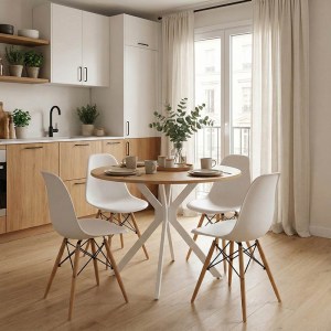 pak-292-000072-1 ΤΡΑΠΕΖΙ XUSON PAKOWORLD ΦΥΣΙΚΟ MDF-ΠΟΔΙ ΛΕΥΚΟ ΜΕΤΑΛΛΟ Φ80X75ΕΚ