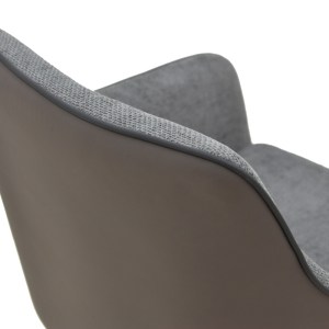 pak-292-000092-7 ΠΟΛΥΘΡΟΝΑ DEBRA PAKOWORLD ΠΕΡΙΣΤΡΕΦΟΜΕΝΗ ΓΚΡΙ ΥΦΑΣΜΑ-PU ΜΕ ΠΟΔΙ ΜΕΤΑΛΛΟΥ ΣΕ ΜΑΥΡΗ ΑΠΟΧΡΩΣΗ 60X64X83ΕΚ