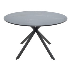 pak-292-000102-1 ΤΡΑΠΕΖΙ XUSON PAKOWORLD MDF ΣΕ ΜΑΥΡΟ ΟΨΗΣ ΜΑΡΜΑΡΟΥ ΜΕ ΠΟΔΙ ΜΑΥΡΟ ΜΕΤΑΛΛΟ Φ120X75ΕΚ