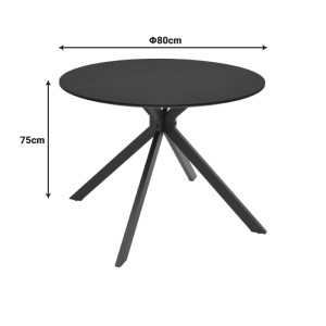 pak-292-000126-4 ΤΡΑΠΕΖΙ XUSON PAKOWORLD ΜΑΥΡΟ MDF-ΠΟΔΙ ΜΑΥΡΟ ΜΕΤΑΛΛΟ Φ80X75ΕΚ