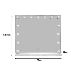 pak-298-000050-2 ΚΑΘΡΕΠΤΗΣ LED HOLLYWOOD PAKOWORLD ΜΕΤΑΛΛΟ ΛΕΥΚΟ 60X12X52.3ΕΚ