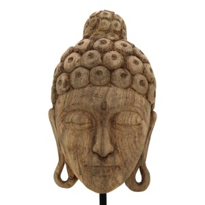 pak-312-000028-1 ΕΠΙΤΡΑΠΕΖΙΟ ΔΙΑΚΟΣΜΗΤΙΚΟ ΒΟΥΔΑΣ MASK INART ΦΥΣΙΚΟ ΜΑΝΓΚΟ ΞΥΛΟ-ΜΕΤΑΛΛΟ 20X18.5X48.5ΕΚ