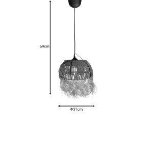 pak-313-000037-2 ΦΩΤΙΣΤΙΚΟ ΟΡΟΦΗΣ BOWLER INART ΨΑΘΙΝΟ ΦΥΣΙΚΟ Φ31X69ΕΚ
