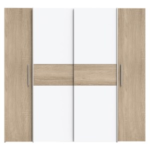 pak-318-000002-2 ΝΤΟΥΛΑΠΑ ΡΟΥΧΩΝ CLOSET PAKOWORLD ΤΕΤΡΑΦΥΛΛΗ SONOMA OAK-ΛΕΥΚΟ ΜΕΛΑΜΙΝΗΣ 200X61.5X190.5ΕΚ