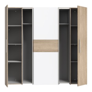 pak-318-000002-3 ΝΤΟΥΛΑΠΑ ΡΟΥΧΩΝ CLOSET PAKOWORLD ΤΕΤΡΑΦΥΛΛΗ SONOMA OAK-ΛΕΥΚΟ ΜΕΛΑΜΙΝΗΣ 200X61.5X190.5ΕΚ