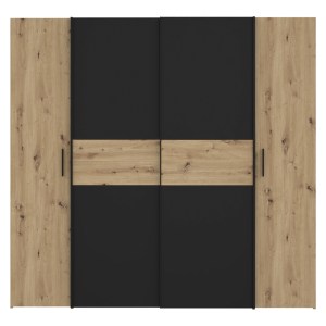 pak-318-000003-2 ΝΤΟΥΛΑΠΑ ΡΟΥΧΩΝ BEKERK PAKOWORLD ΤΕΤΡΑΦΥΛΛΗ ΜΑΥΡΟ-OAK ΜΕΛΑΜΙΝΗΣ 200X61.5X190.5ΕΚ