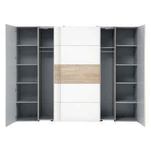 pak-318-000006-3 ΝΤΟΥΛΑΠΑ ΡΟΥΧΩΝ VERZO PAKOWORLD ΤΕΤΡΑΦΥΛΛΗ OAK-ΛΕΥΚΟ ΜΕΛΑΜΙΝΗΣ 270,5X61.5X210.5ΕΚ
