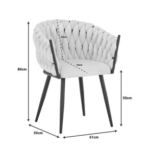 pak-327-000022-6 ΠΟΛΥΘΡΟΝΑ VIVIAN PAKOWORLD ΜΠΕΖ ΒΕΛΟΥΔΟ-ΠΟΔΙ ΜΑΥΡΟ ΜΕΤΑΛΛΟ 61X55X80ΕΚ