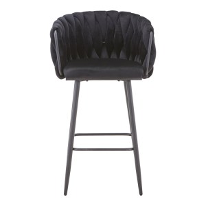 pak-327-000024-3 ΣΚΑΜΠΟ ΜΠΑΡ VIVIAN PAKOWORLD ΜΑΥΡΟ ΒΕΛΟΥΔΟ-ΠΟΔΙ ΜΑΥΡΟ ΜΕΤΑΛΛΟ 57X50X100ΕΚ