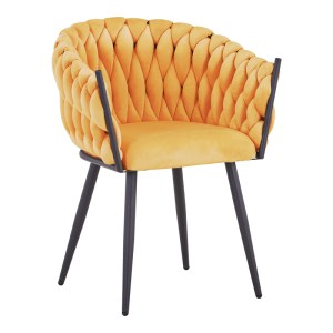 pak-327-000066 ΠΟΛΥΘΡΟΝΑ VIVIAN PAKOWORLD ΚΙΤΡΙΝΟ ΒΕΛΟΥΔΟ-ΠΟΔΙ ΜΑΥΡΟ ΜΕΤΑΛΛΟ 61X55X80ΕΚ