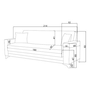 pak-328-000013-7 ΚΑΝΑΠΕΣ-ΚΡΕΒΑΤΙ ΜΕ ΑΠΟΘΗΚΕΥΤΙΚΟ ΧΩΡΟ ΔΙΘΕΣΙΟΣ VOX PAKOWORLD ΓΚΡΙ-ΜΠΕΖ ΥΦΑΣΜΑ 154X82X83ΕΚ