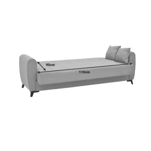 pak-328-000016-7 ΚΑΝΑΠΕΣ-ΚΡΕΒΑΤΙ ΜΕ ΑΠΟΘΗΚΕΥΤΙΚΟ ΧΩΡΟ ΤΡΙΘΕΣΙΟΣ LINCOLN PAKOWORLD ΜΠΕΖ ΥΦΑΣΜΑ 225X85X90ΕΚ