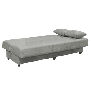 pak-328-000024-2 ΚΑΝΑΠΕΣ-ΚΡΕΒΑΤΙ ΜΕ ΑΠΟΘΗΚΕΥΤΙΚΟ ΧΩΡΟ ΤΡΙΘΕΣΙΟΣ ROMINA PAKOWORLD ΑΝΟΙΧΤΟ ΓΚΡΙ ΥΦΑΣΜΑ 190X85X90ΕΚ