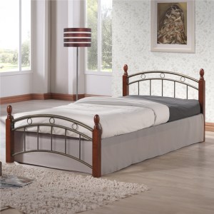 pak-330-000004 ΚΡΕΒΑΤΙ ΜΟΝΟ CLARIVE PAKOWORLD ΞΥΛΟ ΣΕ ΚΑΡΥΔΙ ΑΠΟΧΡΩΣΗ-ΜΑΥΡΟ ΜΕΤΑΛΛΟ 90X190ΕΚ