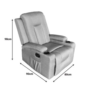 pak-331-000008-3 ΠΟΛΥΘΡΟΝΑ RELAX GESSEL PAKOWORLD ΥΦΑΣΜΑ ΣΕ ΓΚΡΙ-ΜΠΕΖ 80X90X98ΕΚ