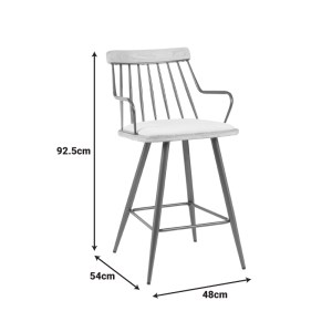 pak-332-000034-5 ΣΚΑΜΠΟ ΜΠΑΡ POSSE PAKOWORLD ΜΕΤΑΛΛΟ ΜΠΡΟΝΖΕ-WHITE WASH ΞΥΛΟ-ΜΠΕΖ ΥΦΑΣΜΑ 48X54X92.5ΕΚ