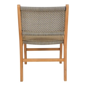 pak-333-000004-6 ΚΑΡΕΚΛΑ DARIEN PAKOWORLD ΣΚΕΛΕΤΟΣ TEAK ΞΥΛΟ ΣΕ ΦΥΣΙΚΗ ΑΠΟΧΡΩΣΗ ΚΑΙ ΚΡΕΜ-ΜΑΥΡΟ PE ΣΧΟΙΝΙ 52X62X86ΕΚ