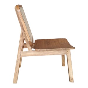 pak-335-000003-2 ΚΑΡΕΚΛΑ VIBORG PAKOWORLD ΦΥΣΙΚΟ TEAK ΞΥΛΟ-ΦΥΣΙΚΟ RATTAN 60X75X87ΕΚ