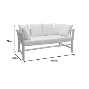 pak-336-000025-5 ΚΑΝΑΠΕΣ ΔΙΘΕΣΙΟΣ DRANJERE PAKOWORLD TEAK ΞΥΛΟ ΣΕ ΦΥΣΙΚΗ ΑΠΟΧΡΩΣΗ ΜΕ ΜΠΕΖ ΥΦΑΣΜΑ 167X80X71ΕΚ