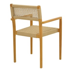 pak-336-000035-2 ΠΟΛΥΘΡΟΝΑ LENGAN PAKOWORLD ΣΚΕΛΕΤΟΣ TEAK ΞΥΛΟ ΣΕ ΦΥΣΙΚΗ ΑΠΟΧΡΩΣΗ-ΜΠΕΖ ΣΧΟΙΝΙ 54X52X80ΕΚ