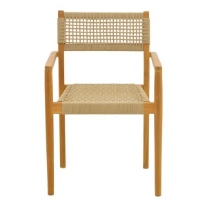 pak-336-000035-4 ΠΟΛΥΘΡΟΝΑ LENGAN PAKOWORLD ΣΚΕΛΕΤΟΣ TEAK ΞΥΛΟ ΣΕ ΦΥΣΙΚΗ ΑΠΟΧΡΩΣΗ-ΜΠΕΖ ΣΧΟΙΝΙ 54X52X80ΕΚ