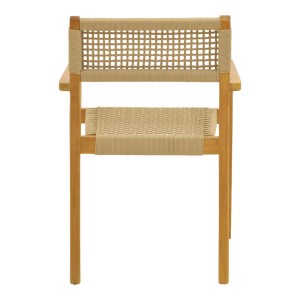 pak-336-000035-5 ΠΟΛΥΘΡΟΝΑ LENGAN PAKOWORLD ΣΚΕΛΕΤΟΣ TEAK ΞΥΛΟ ΣΕ ΦΥΣΙΚΗ ΑΠΟΧΡΩΣΗ-ΜΠΕΖ ΣΧΟΙΝΙ 54X52X80ΕΚ