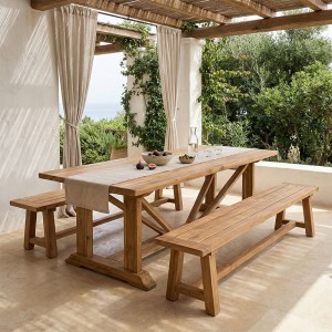 pak-338-000002 ΤΡΑΠΕΖΙ SMARIOUS PAKOWORLD TEAK ΞΥΛΟ ΣΕ ΦΥΣΙΚΗ ΑΠΟΧΡΩΣΗ 250X100X78ΕΚ