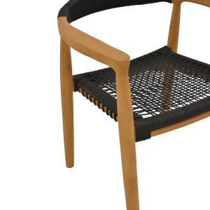 pak-340-000020-8 ΠΟΛΥΘΡΟΝΑ GANNY PAKOWORLD TEAK ΞΥΛΟ ΚΑΙ PE ΣΧΟΙΝΙ ΣΕ ΜΑΥΡΗ ΑΠΟΧΡΩΣΗ 59X56X71ΕΚ