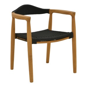 pak-340-000020 ΠΟΛΥΘΡΟΝΑ GANNY PAKOWORLD TEAK ΞΥΛΟ ΚΑΙ ΣΧΟΙΝΙ ΣΕ ΜΑΥΡΗ ΑΠΟΧΡΩΣΗ 59X56X71ΕΚ