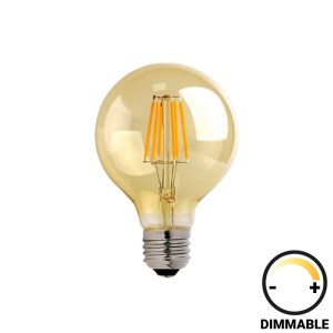 pak-342-000072 ΛΑΜΠΤΗΡΑΣ LED G95 BULB PAKOWORLD DIMMABLE 4W E27 200-220V AMBER