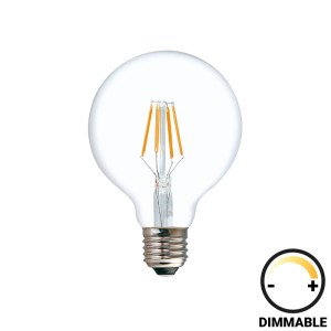 pak-342-000075 ΛΑΜΠΤΗΡΑΣ LED G80 BULB PAKOWORLD DIMMABLE 8W E27 2700K CLEAR