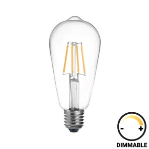 pak-342-000079 ΛΑΜΠΤΗΡΑΣ LED ST64 BULB PAKOWORLD DIMMABLE 4W E27 CLEAR