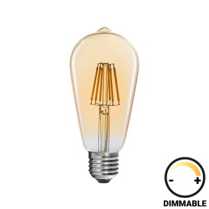 pak-342-000080 ΛΑΜΠΤΗΡΑΣ LED ST64 BULB PAKOWORLD DIMMABLE 4W E27 AMBER