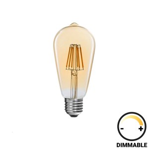 pak-342-000082 ΛΑΜΠΤΗΡΑΣ LED ST64 BULB PAKOWORLD DIMMABLE 8W E27 AMBER