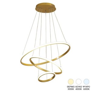 pak-342-000129 ΦΩΤΙΣΤΙΚΟ ΟΡΟΦΗΣ RINGS PAKOWORLD LED ΜΕΤΑΛΛΟ ΧΡΥΣΟ Φ60X100ΕΚ