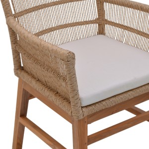 pak-343-000006-8 ΠΟΛΥΘΡΟΝΑ INCA PAKOWORLD TEAK ΞΥΛΟ ΚΑΙ PE ΣΧΟΙΝΙ ΣΕ ΦΥΣΙΚΗ-ΜΠΕΖ ΑΠΟΧΡΩΣΗ ΜΕ ΜΑΞΙΛΑΡΙ 60X61X90ΕΚ