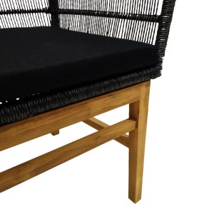 pak-343-000007-8 ΠΟΛΥΘΡΟΝΑ INCA PAKOWORLD  TEAK ΞΥΛΟ ΚΑΙ ΣΥΝΘΕΤΙΚΟ ΣΧΟΙΝΙ ΣΕ ΦΥΣΙΚΗ-ΜΑΥΡΗ ΑΠΟΧΡΩΣΗ ΜΕ ΜΑΞΙΛΑΡΙ 60X61X90ΕΚ