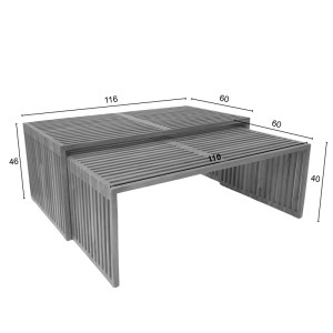 pak-343-000027-8 ΤΡΑΠΕΖΙ TINNIE PAKOWORLD ΣΕΤ 2ΤΕΜ TEAK ΞΥΛΟ ΣΕ ΦΥΣΙΚΗ ΑΠΟΧΡΩΣΗ