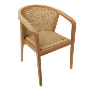 pak-343-000034 ΠΟΛΥΘΡΟΝΑ GRANNY PAKOWORLD TEAK WOOD ΚΑΙ ΣΥΝΘΕΤΙΚΟ ΣΧΟΙΝΙ ΣΕ ΦΥΣΙΚΗ ΑΠΟΧΡΩΣΗ 60X60X82ΕΚ
