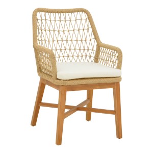 pak-343-000048-2 ΤΡΑΠΕΖΑΡΙΑ ELAIZA-KENDA I PAKOWORLD ΣΕΤ 5ΤΕΜ TEAK ΞΥΛΟ ΣΕ ΦΥΣΙΚΗ-ΜΠΕΖ ΑΠΟΧΡΩΣΗ Φ120X75ΕΚ