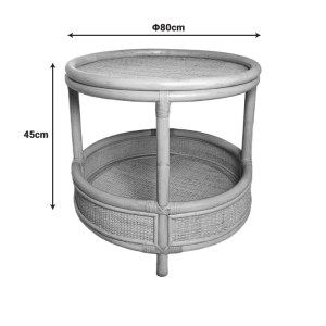 pak-343-000093-5 ΒΟΗΘΗΤΙΚΟ ΤΡΑΠΕΖΙ MOODY PAKOWORLD PE RATTAN ΣΕ ΦΥΣΙΚΗ ΑΠΟΧΡΩΣΗ Φ55X51ΕΚ